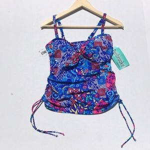 Penbrooke Twisted Bra Multi-Colored Tankini New